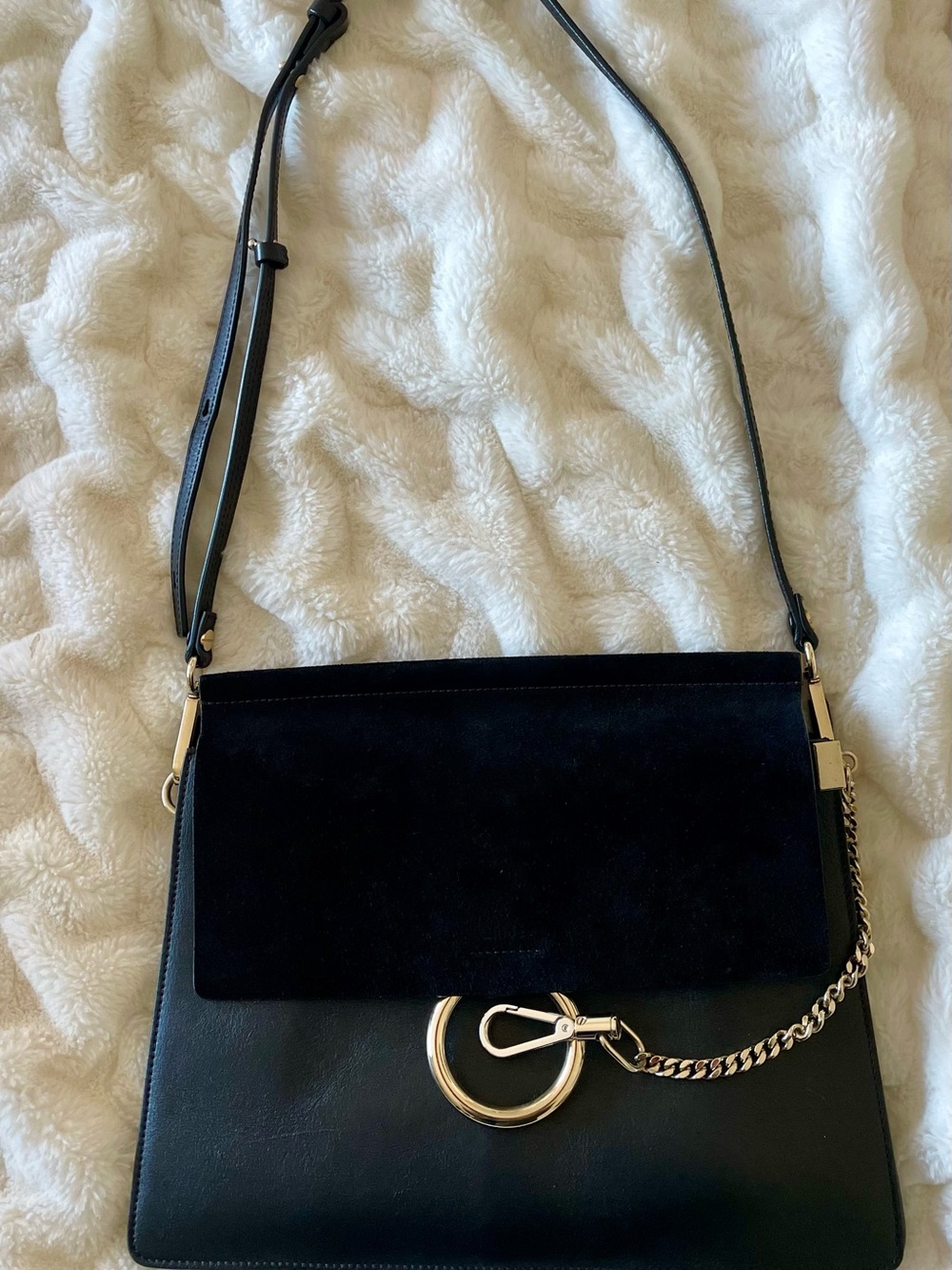 Chloé Black Shoulder Bag with Gold Hardware